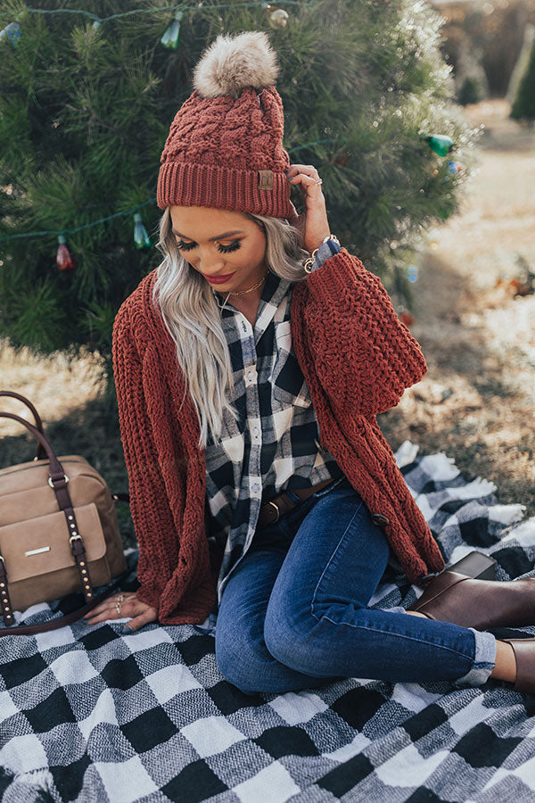 Forevermore Knit Cardigan In Rust • Impressions Online Boutique