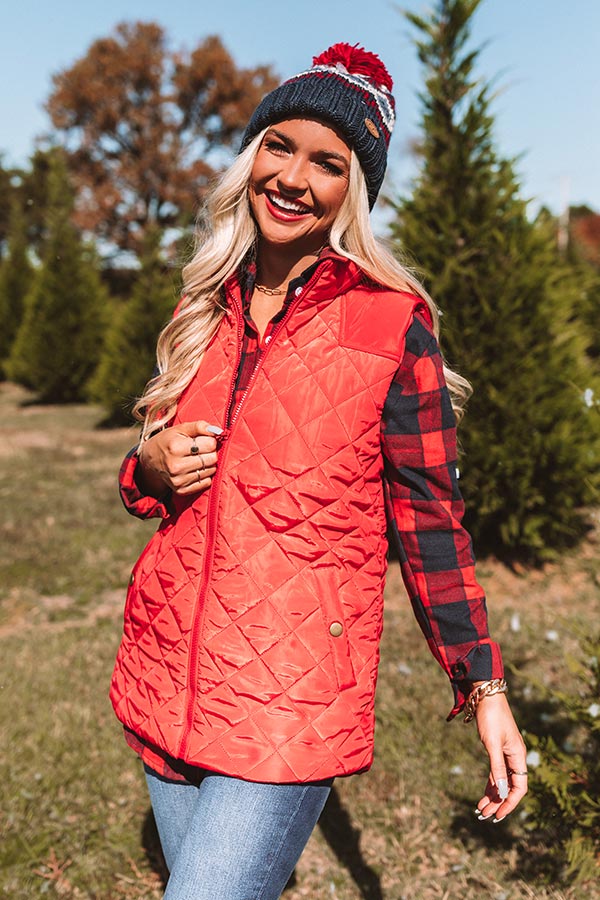 Big Bear Lake Quilted Vest in Wine • Impressions Online Boutique