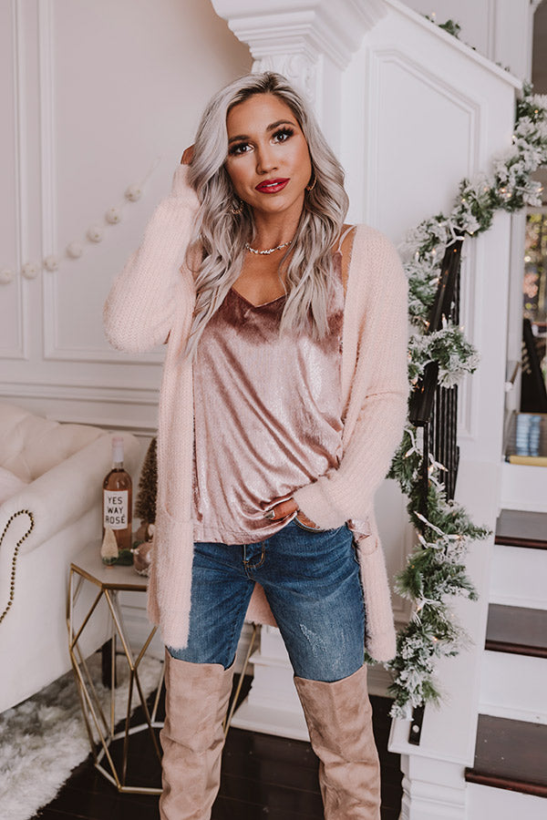 Snowfall Kisses Cardigan In Pink • Impressions Online Boutique