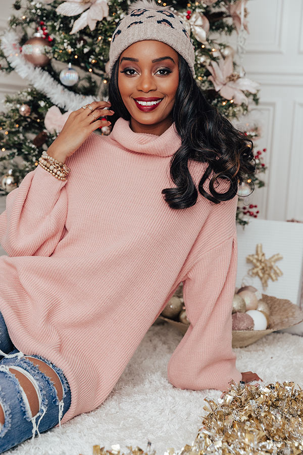 Central Park Snow Tunic Sweater In Pink • Impressions Online Boutique