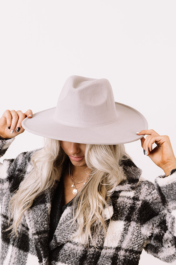 Brunch Babe Felt Hat In Grey • Impressions Online Boutique