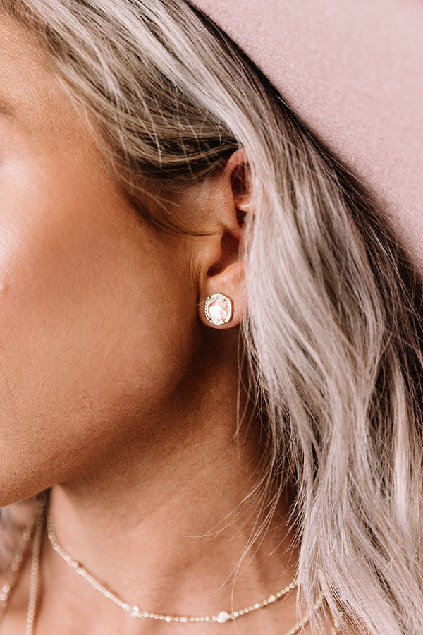 Jolie Silver Stud Earrings in Dichroic Glass