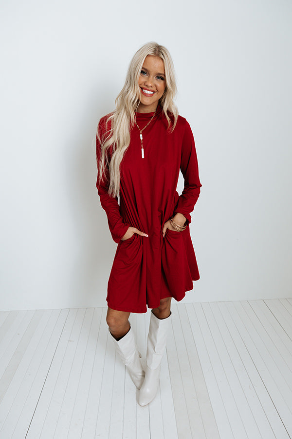 Simply Swept Away Shift Dress in Red • Impressions Online Boutique