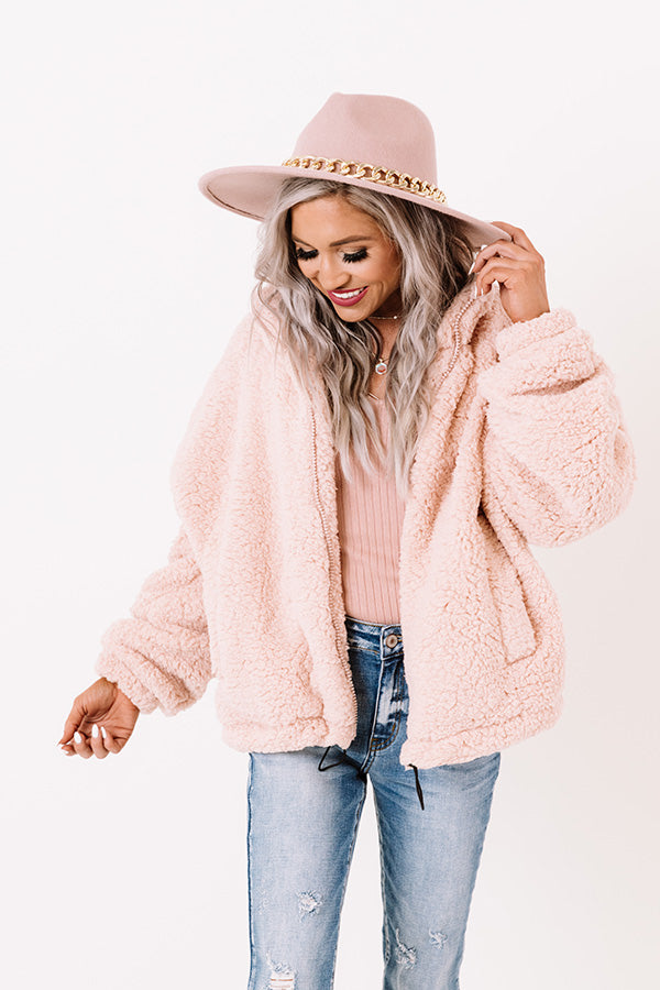 Windy City Sherpa Jacket in Rose Quartz • Impressions Online Boutique