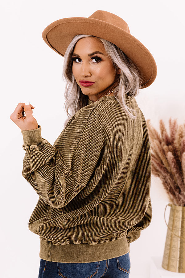 Secret Keeper Knit Sweater In Martini Olive • Impressions Online Boutique