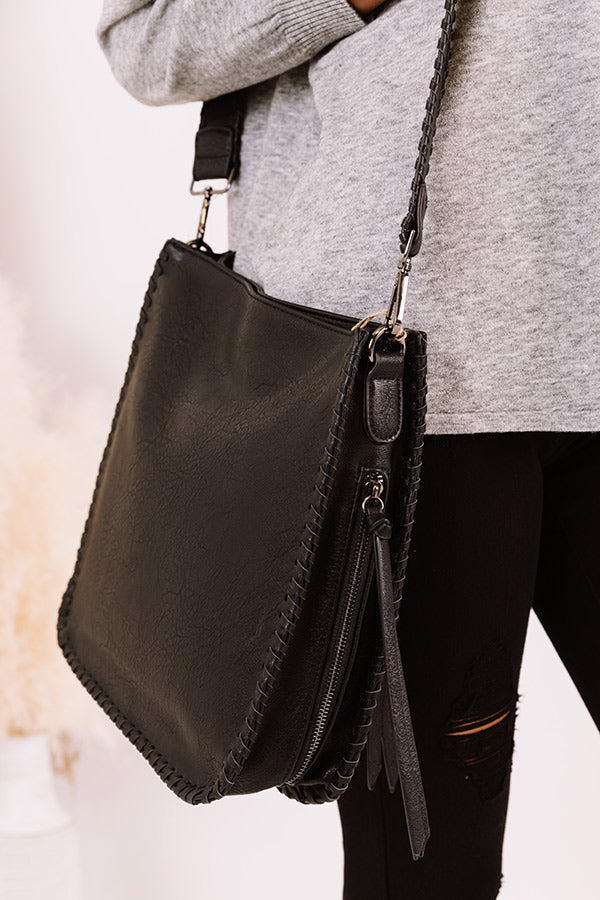 Wide Strap Faux-Leather Crossbody Bag