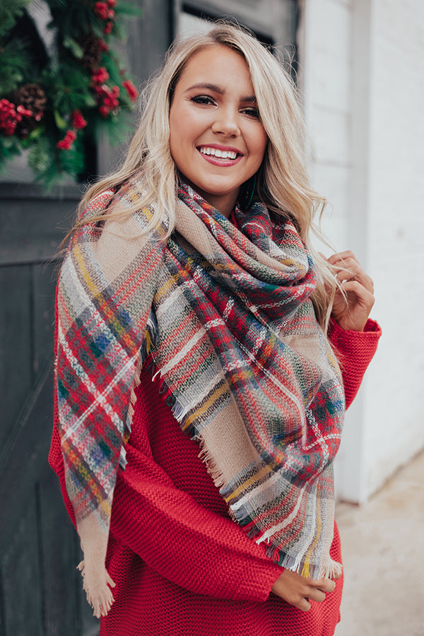 Cozy Love Blanket Scarf in Tan • Impressions Online Boutique