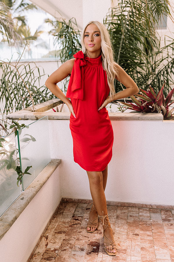 Friday Night Glam Shift Dress in Red • Online Boutique
