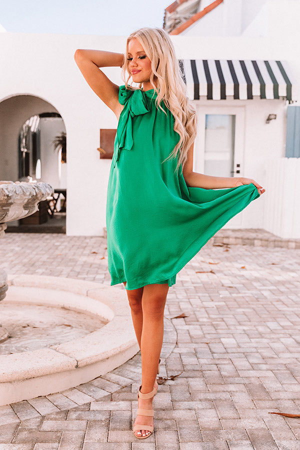 Friday Night Glam Shift Dress in Kelly Green • Impressions Online