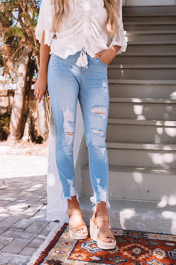 The Chatty High Waist Distressed Ankle Skinny