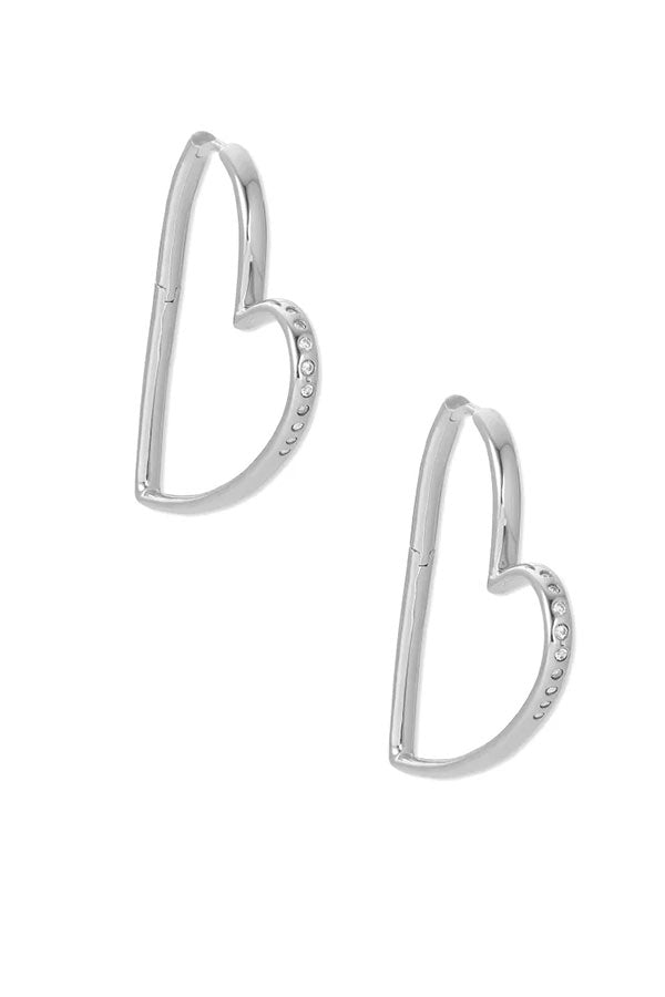 Ansley Heart Hoop Earrings in Silver • Impressions Online Boutique