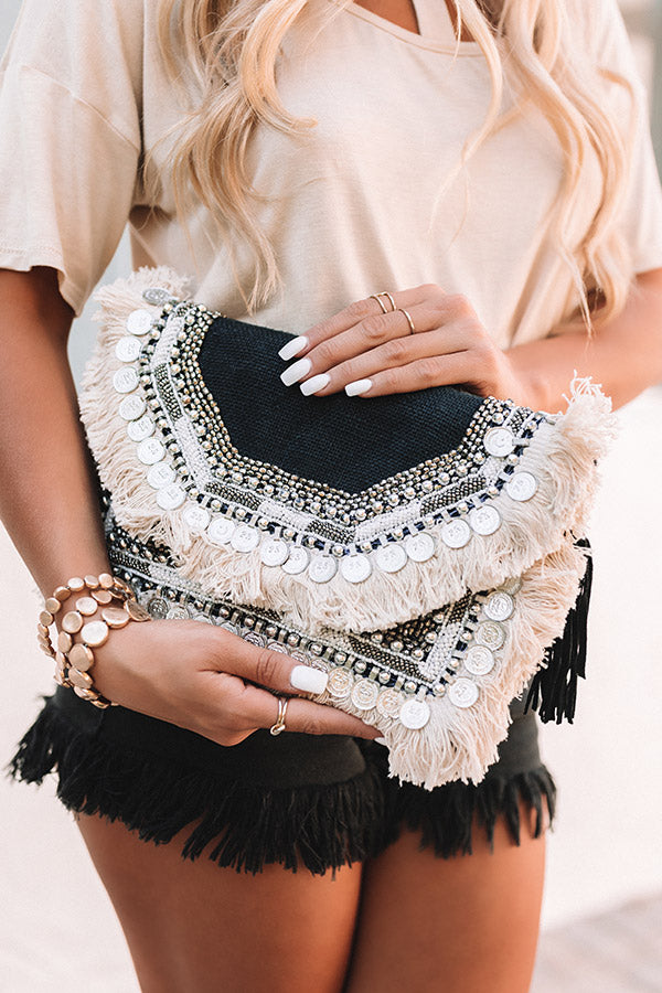 All The Way Embellished Clutch in Black • Impressions Online Boutique