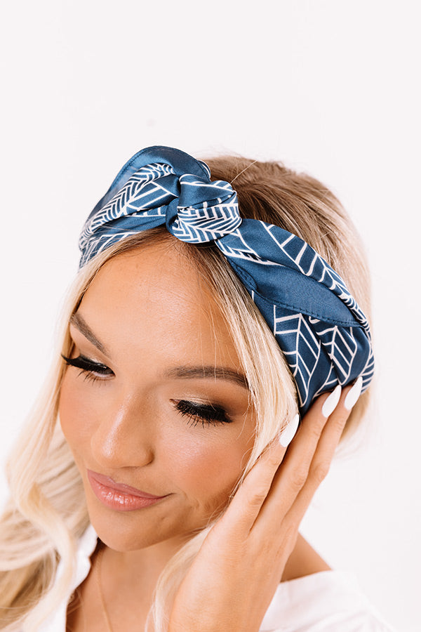 Pina Colada Kisses Hair Scarf In Blue • Impressions Online Boutique