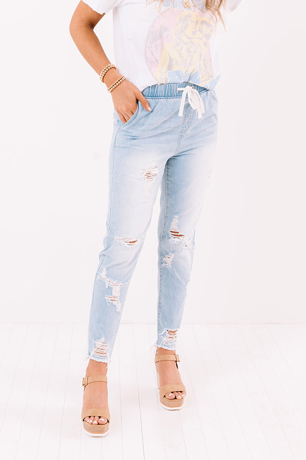 Light Wash Jeans, High Waisted, Distressed & Skinny