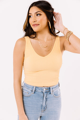 Lounging In Key Largo Ribbed Crop Honey • Online