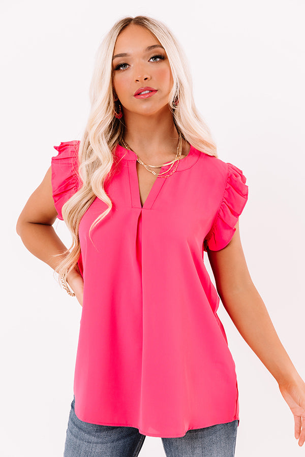 Pretty Shores Shift Top In Hot Pink • Impressions Online Boutique
