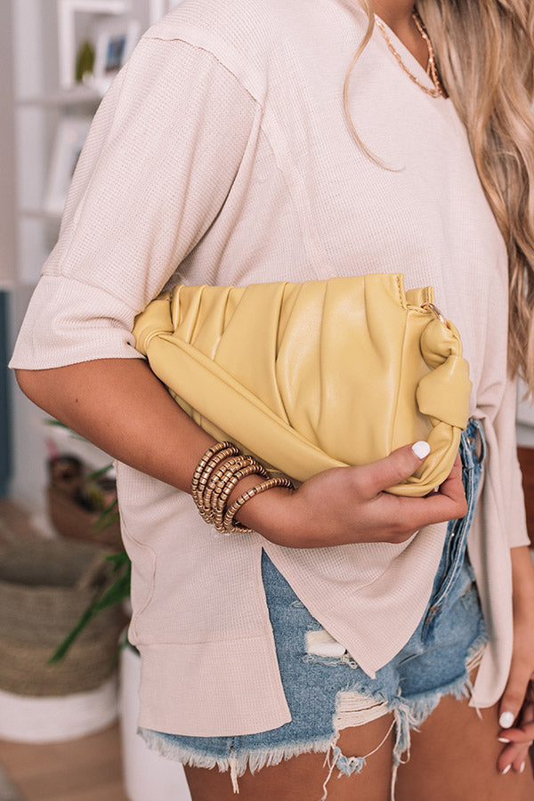 Fashion Times Faux Leather Bag In Primrose Yellow