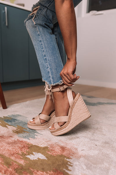 The Key Largo Wedge in Denim • Impressions Online Boutique