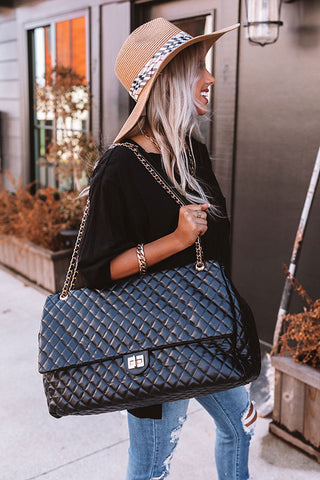 The Quilted Tote / Black