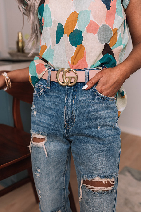 Impeccably Dressed Faux Leather Belt In Latte