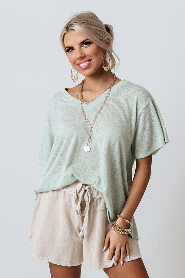 Sidewalk Cafe Shift Tee In Mint