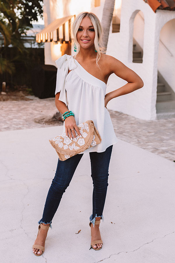 Flirty At Heart Shift Top In White • Impressions Online Boutique