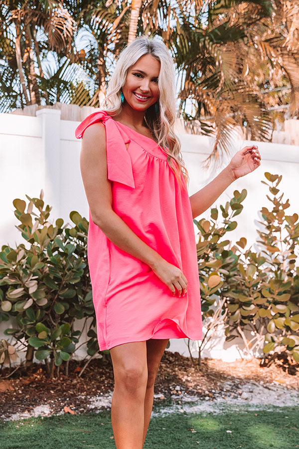 Flirty At Heart Shift Dress In Neon Pink • Impressions Online Boutique