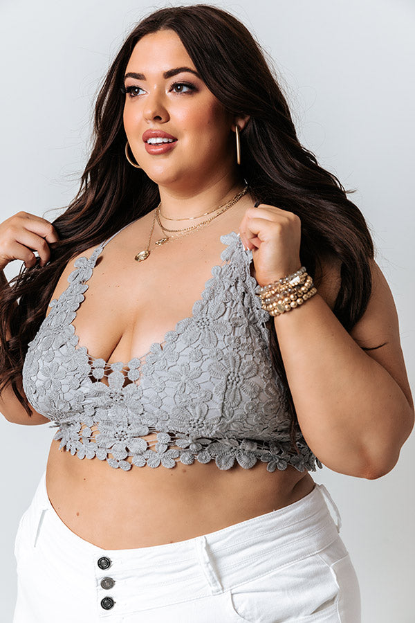 Beyond Sweet Crochet Bralette In Grey Curves • Impressions Online