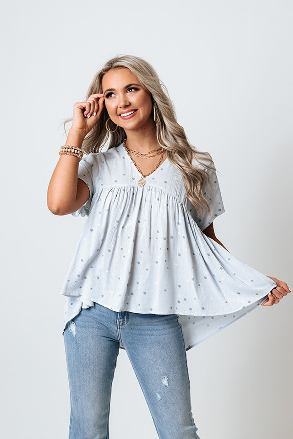 Heavenly Views Babydoll Top In Airy Blue • Impressions Online Boutique