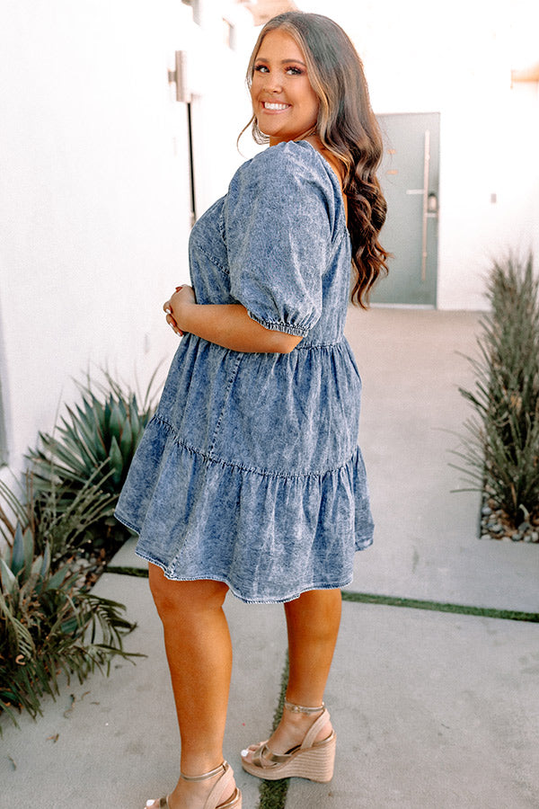 Pass Through Town Chambray Dress Curves • Impressions Online Boutique