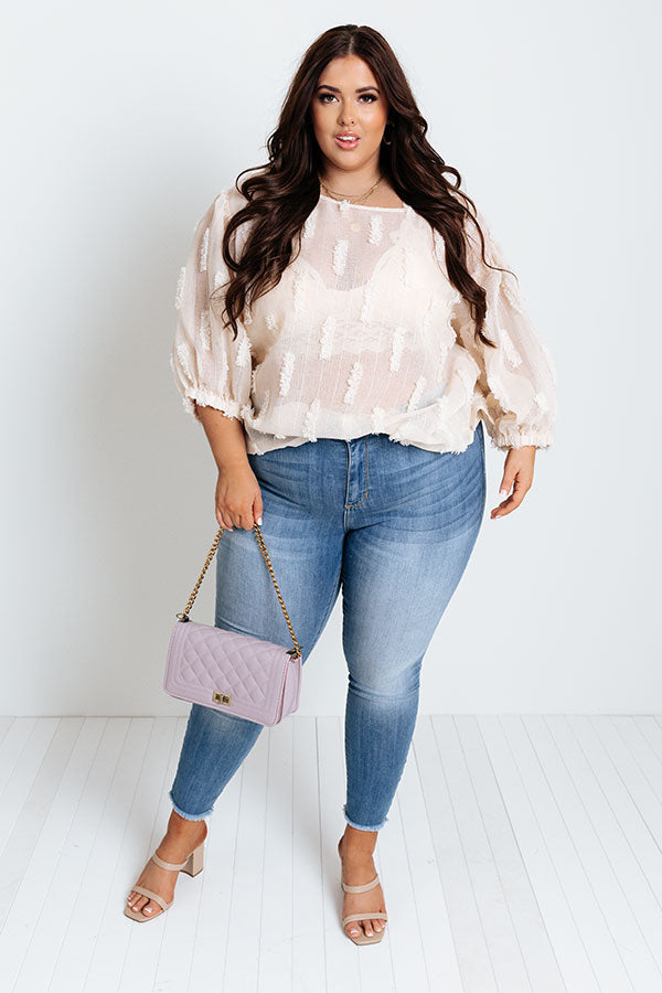 Sheer We Go Shift Top In Cream Curves • Impressions Online Boutique