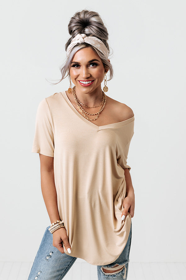 Coastal Chic Shift Tee In Beige • Impressions Online Boutique