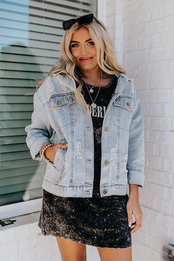 The Siobhan Distressed Denim Jacket • Impressions Online Boutique