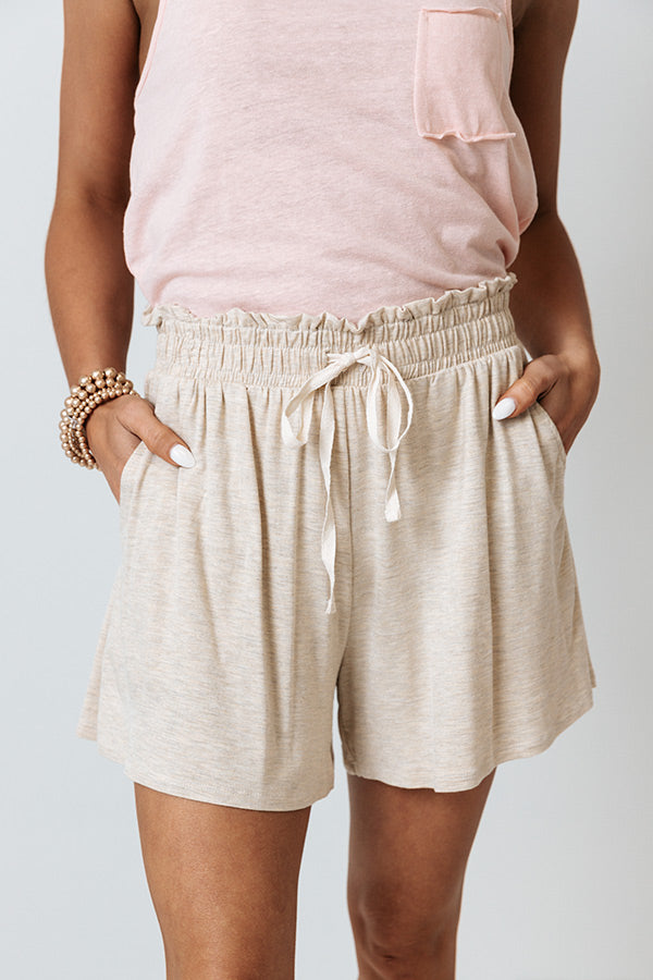 Iced Matcha Shorts In Cream • Impressions Online Boutique