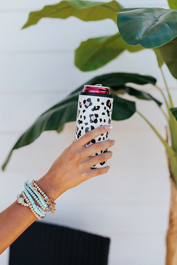 Luxy Leopard Skinny Can Cooler
