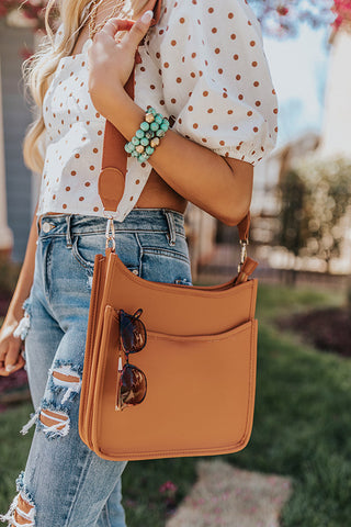 Wide Strap Faux-Leather Crossbody Bag