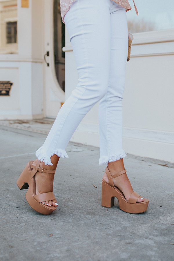 The Florentina Faux Leather Heel In Tan • Impressions Online Boutique