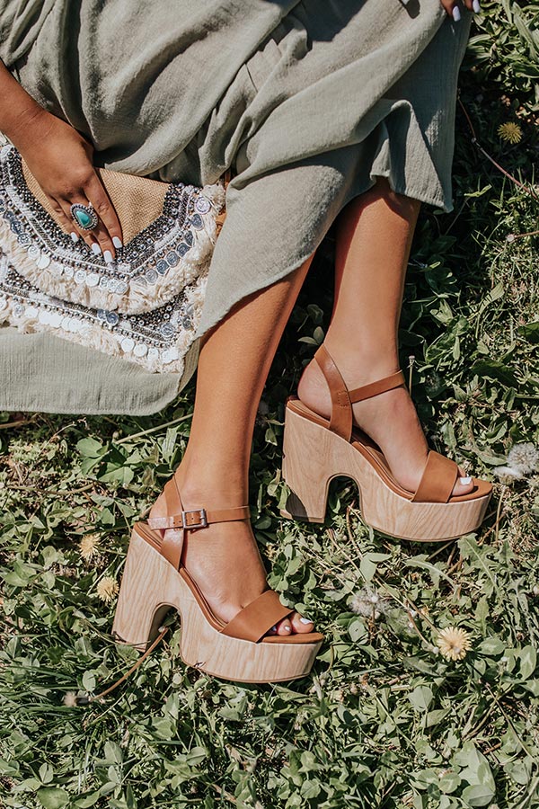 The Florentina Faux Leather Heel In Camel