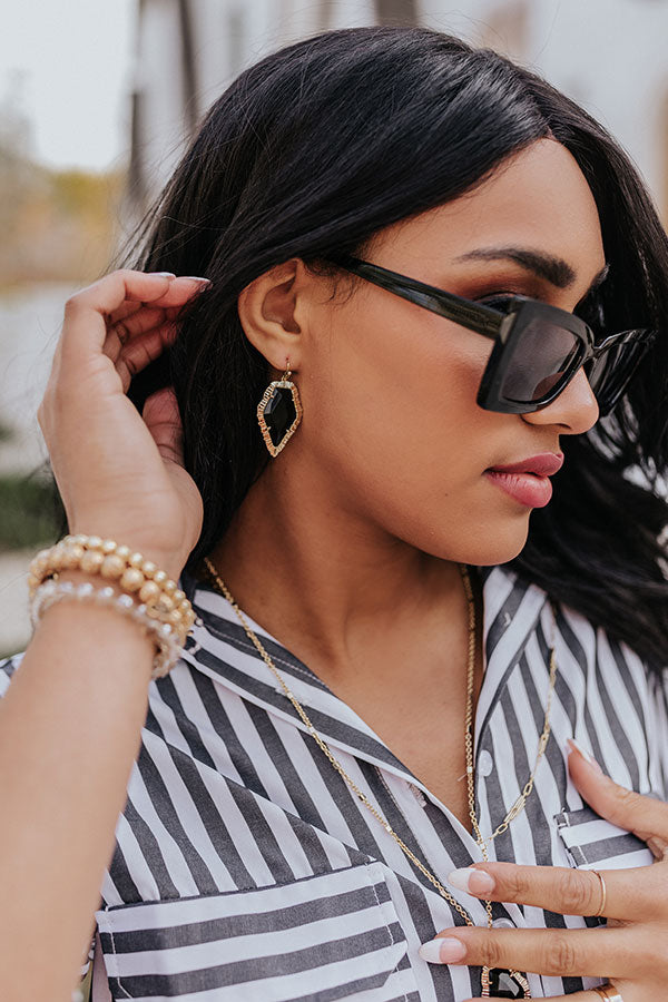 Tessa Gold Multi Strand Necklace in Black Obsidian