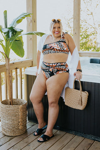 Wild Card High Waist Bikini Bottoms Curves