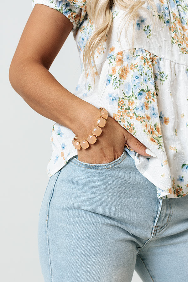 Charlotte Bracelet in Light Peach