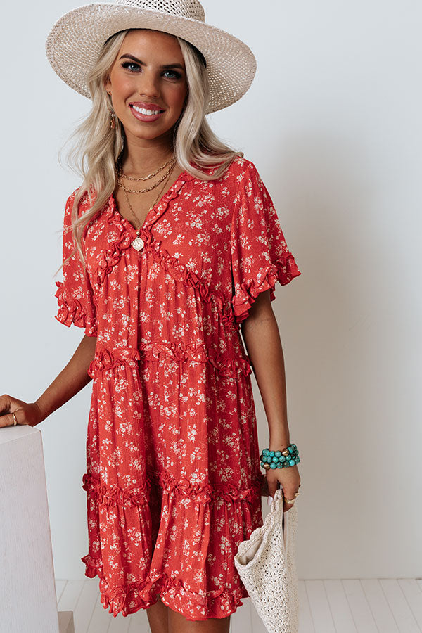 Certified Sweet Floral Babydoll Dress In Scarlet • Impressions Online ...