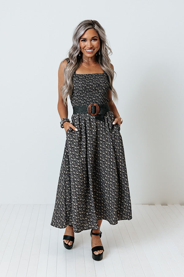 Just Groovin' Paisley Midi In Black