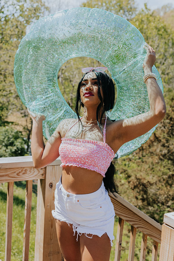 White Smocked Bandeau Tube Top, Cropped Bandeau Top, White Bandeau, Stretchy  Tube Top, White Stretchy Bandeau, Cute White Tube Top 