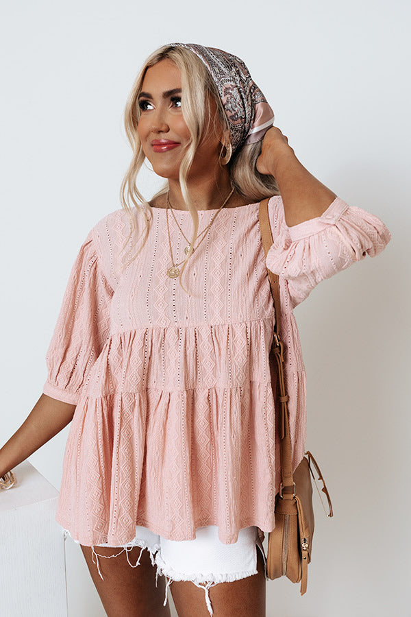 Bright Feeling Babydoll Top In Blush • Impressions Online Boutique