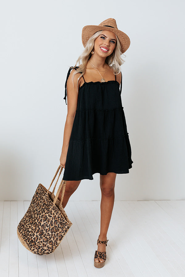 Sunning In Style Shift Dress In Black