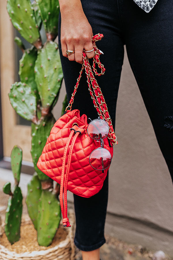 Chanel Red Vintage Leather Bucket Bag