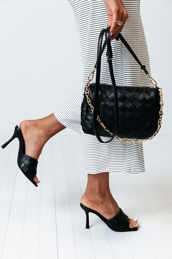 Charming Retreat Woven Crossbody In Black