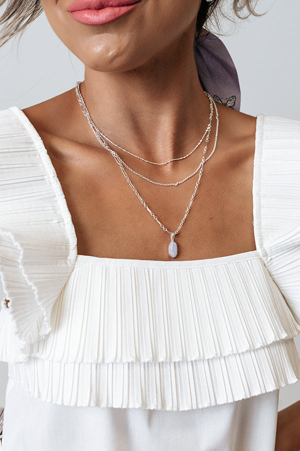 Kendra Scott Elisa Silver Pendant Necklace in White Pearl • Impressions  Online Boutique