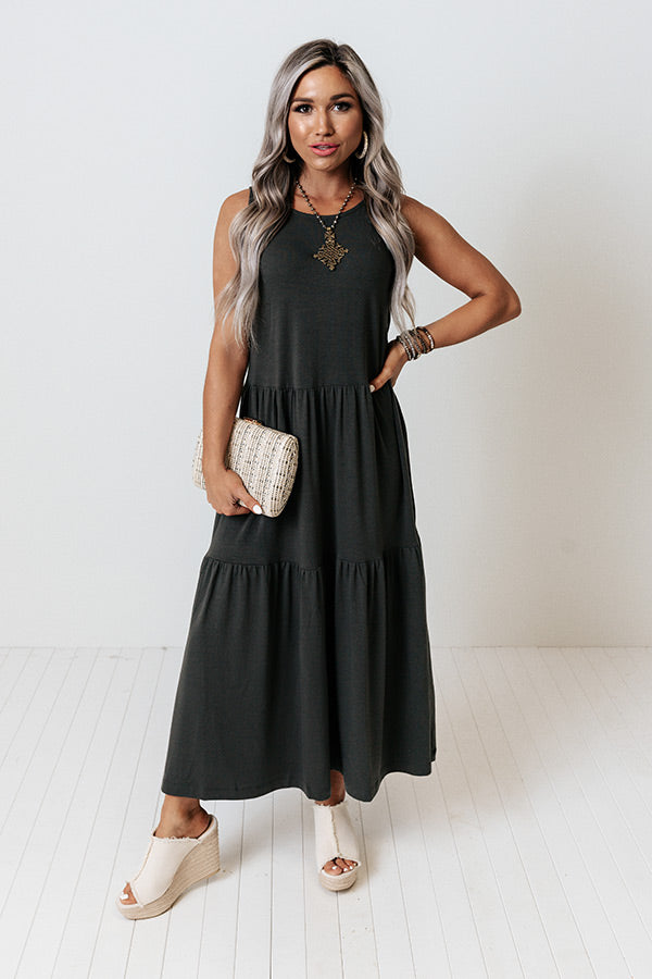 Mindfulness Midi Dress In Charcoal • Impressions Online Boutique